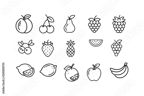 A set of fruit icons