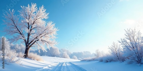 Frosty branches etched against a clear blue sky on a cold winter morning, winter, sky, cold