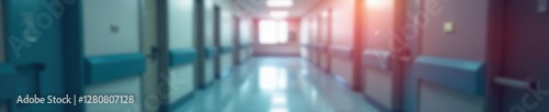 Abstract defocused image  pale hospital corridor  soft focus   medical background   soft   light