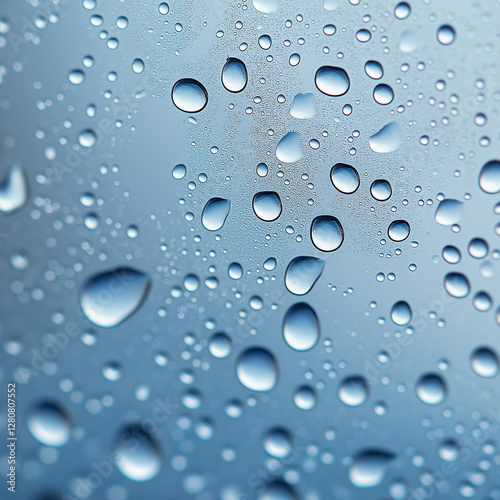 water drops on blue background