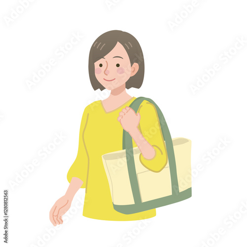 バッグを持つ女性