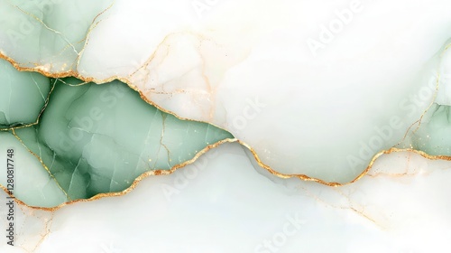 Elegant Green and Gold Marble Texture  Abstract Fluid Art Wallpaper Background