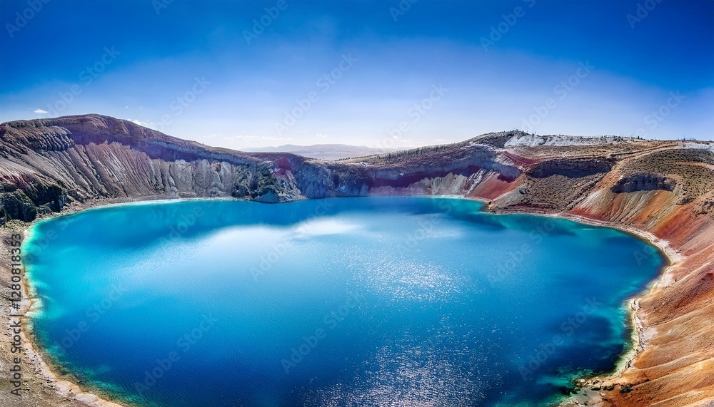 Obraz premium The lake sparkles like a jewel in the heart of nature. 