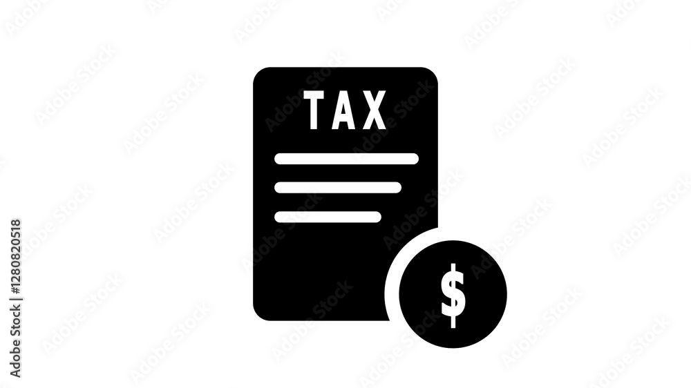 Tax form with Dolar symbol. tax icon beautiful animation logotype background. flat design tax from.