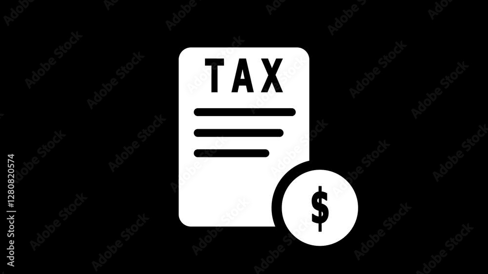 Tax form with Dolar symbol. tax icon beautiful animation logotype background. flat design tax from.