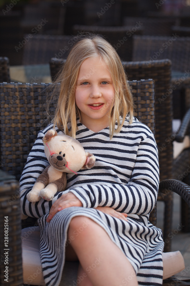Cheerful young child girl portrait Cheerful young child girl portrait