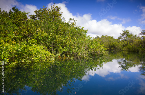 The splendid water of Crater Azul near Flores, Guatemala