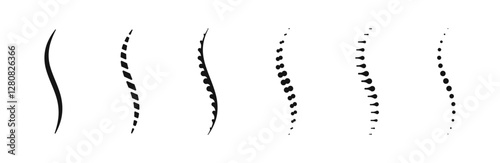 Spine icon set. Spinal cord vector icons. Simple set of spine vector icons.