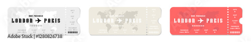 Plane ticket. Plane ticket template. Flight boarding pass. Airplane flight ticket