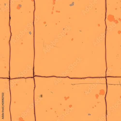 Isekai anime style illustration featuring a close-up view of a textured cardboard background, exhibiting a warm color palette of reds, oranges, and yellows, with a grunge aesthetic