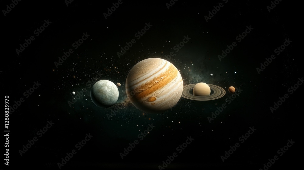Stunning 3D Render of Planets Solar System Cosmic Space Astronomy Galaxy Universe S Stunning 3D Render of Planets Solar System Cosmic Space Astronomy Galaxy Universe S