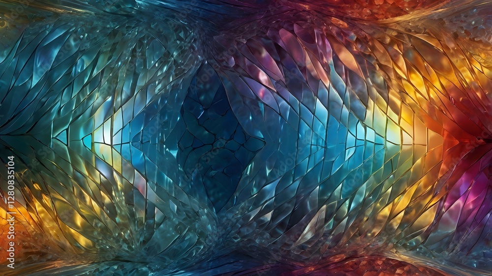 Fototapeta premium Mesmerizing Abstract Background with Geometric Facets and Rainbow Colors