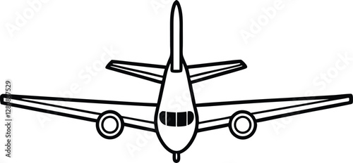 airplane flying design line art vector