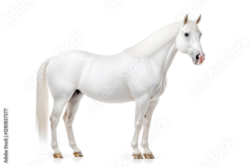 White horse isolated on white background