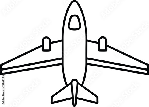 airplane flying design line art vector