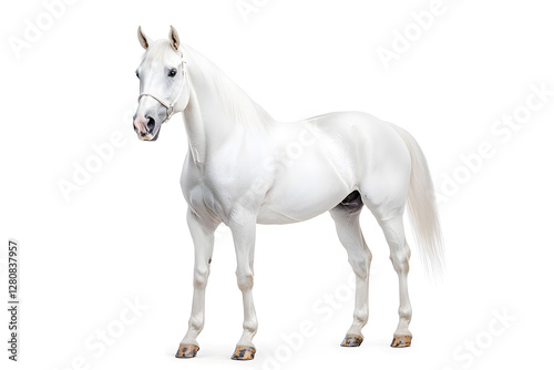 White horse isolated on white background