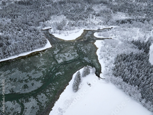 aerial winter landscape nea...