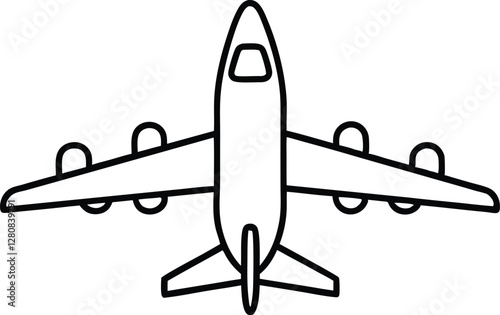 airplane flying design line art vector