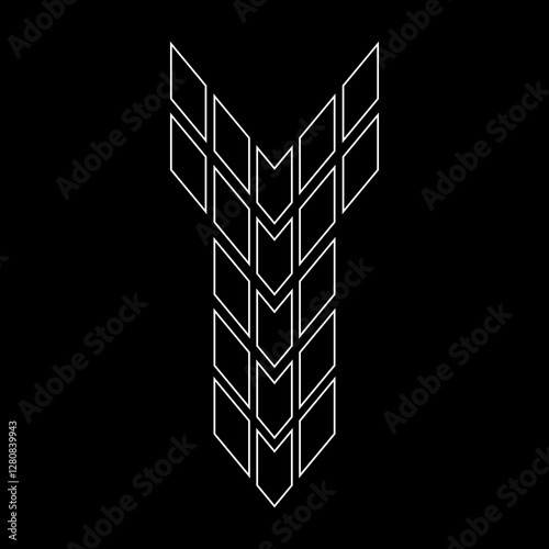 Outline logo design letter "T". Suitable for t-shirts, companies, gamers, sports, construction, and so on. The outline logo is in the form of arrows. Logo Outline Style Arrows and Buildings.