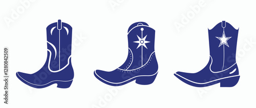 cowboy boot silhouette, cowboy boot icon, vector illustration 
