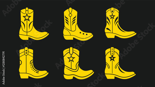 cowboy boot silhouette, cowboy boot icon, vector illustration 
