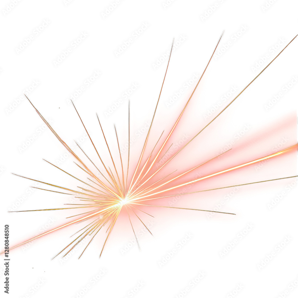 Fototapeta premium Abstract Pink Burst with Radiating Lines for Creative Designs - Isolated on Transparent Background PNG