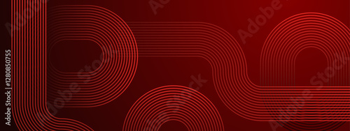 Red circular patterns on red background ideal for creating vibrant and dynamic designs for backgrounds, textiles, and print materials.