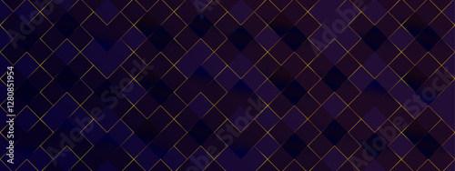 dark blue and black pattern of squares or diamonds outlined in gold. Perfect for backgrounds, stationery, textiles, and packaging designs.