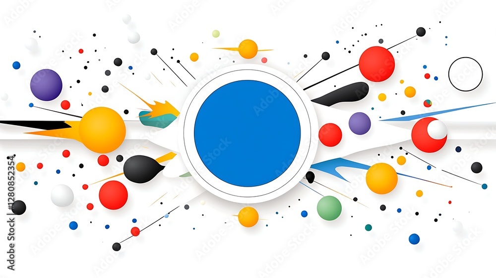 Fototapeta premium Abstract Colorful Circles Dots and Lines Background Design for Presentation