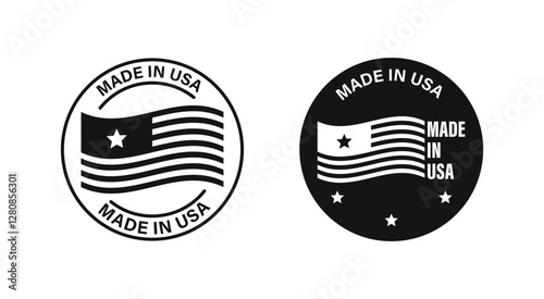 Made in USA label set. Made in USA. United States product