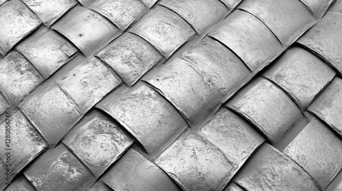 Gray and white diagonal lines form a geometric tech pattern creating a subtle abstract background with a futuristic technology theme featuring striped lines