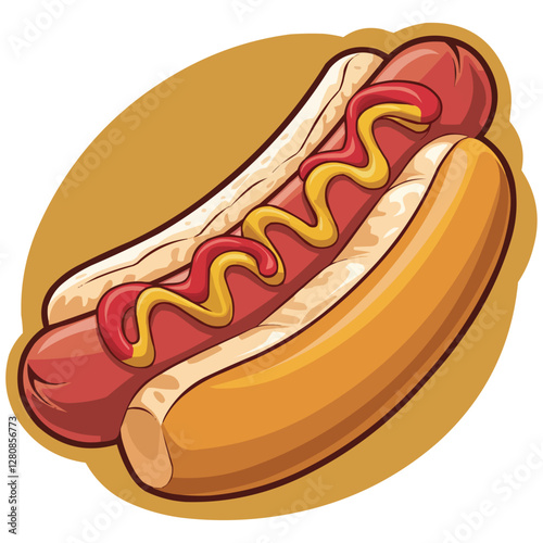 hot dog with mustard