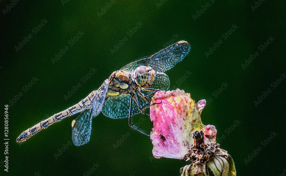 macro close-up shot of a dragonfly