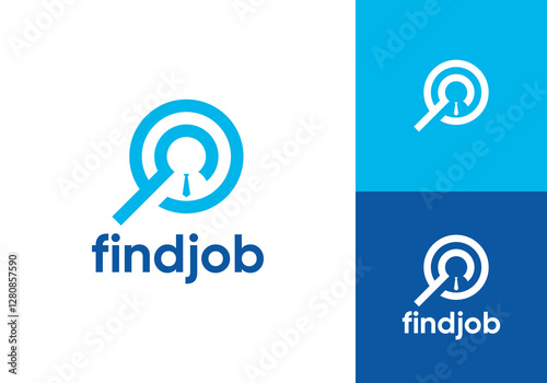 simple find job logo. creative search work vector graphic design