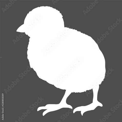 Vector White Silhouette of Chick