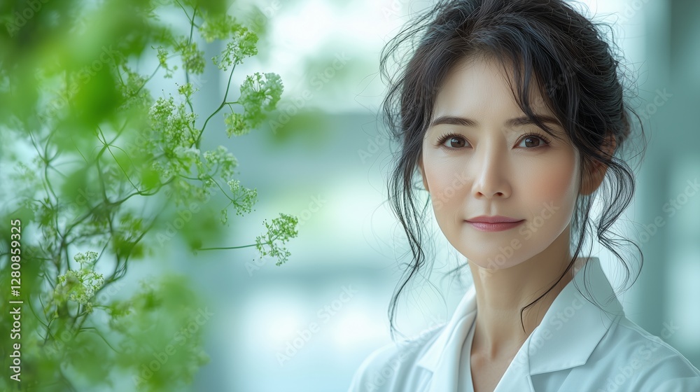 Portrait of female doctor wearing white coat Portrait of female doctor wearing white coat