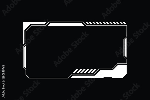 Sci Fi HUD Frame. Futuristic Cyberpunk UI Border Elements