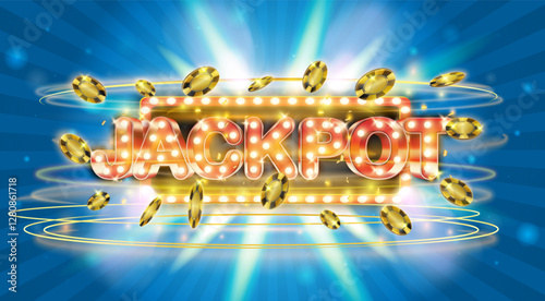 Glowing Marquee Lettering - Classic jackpot Sign Vector