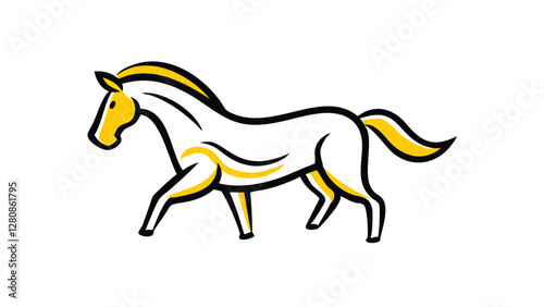 Stylish outline of a horse in motion.