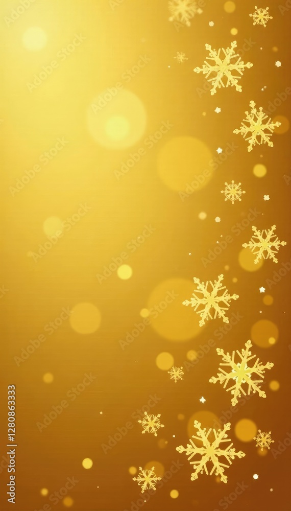 Sparkling snowflakes on a luxurious golden background, festive, gold Sparkling snowflakes on a luxurious golden background, festive, gold