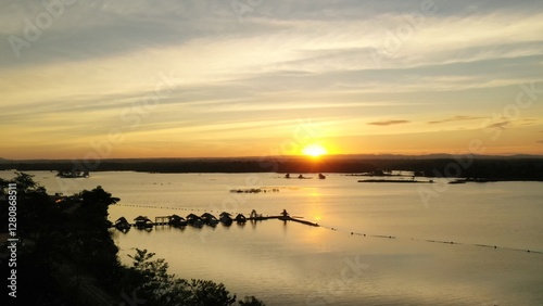 sunset on the lake