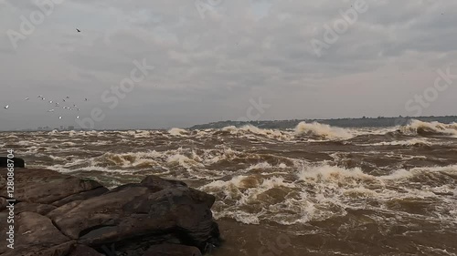 Rapids of the Congo River near Brazzaville. Democratic republic Congo.