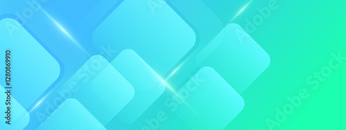 blue and green gradients simple abstract background featuring overlapping squares. Suitable for presentations, graphic design projects, website backgrounds, and social media posts.