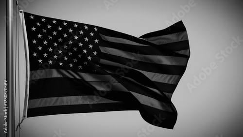USA national flag The black American flag. The USA flag. America identity.