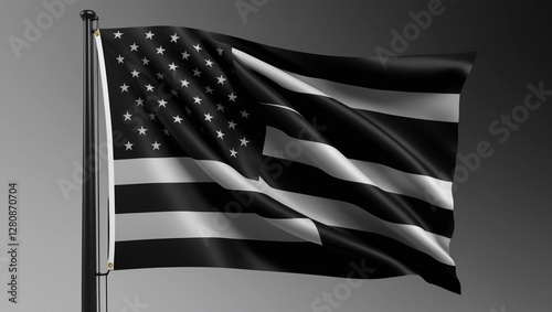USA national flag The black American flag. The USA flag. America identity.