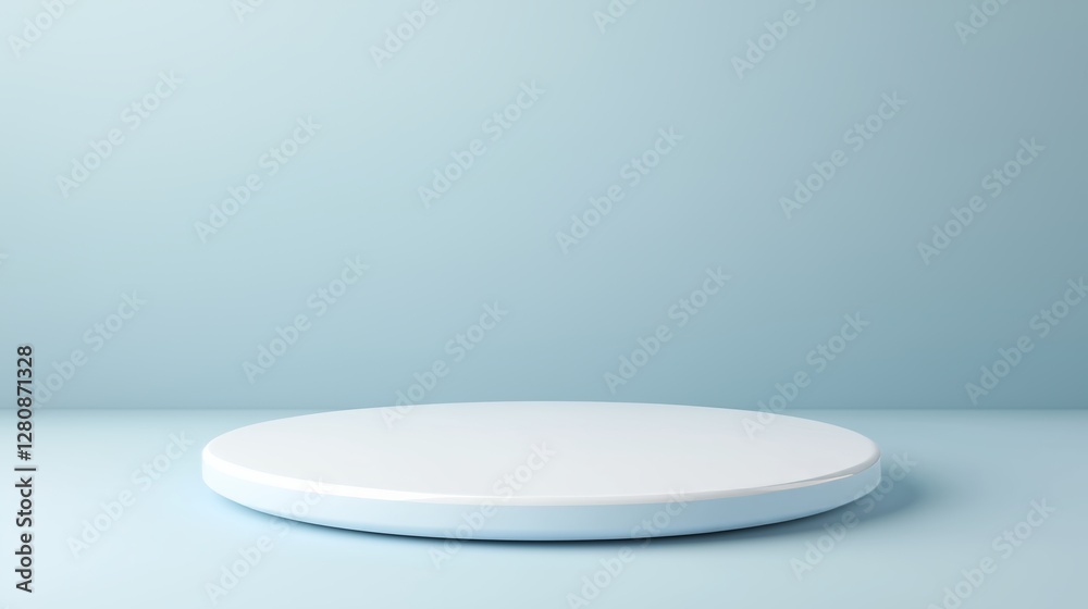 Minimalistic light blue podium against a gradient background. Perfect for showcasing products or as a modern display stand. Clean and elegant design. light blue podium with a white background. Minimalistic light blue podium against a gradient background. Perfect for showcasing products or as a modern display stand. Clean and elegant design. light blue podium with a white background.