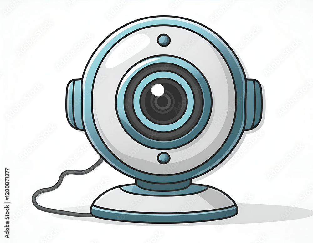 Cartoon Webcam Illustration. on white background Cartoon Webcam Illustration. on white background