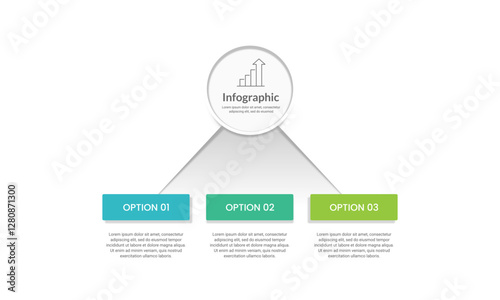 Infographic 3 Options Elements for Simple Presentation. Report, Strategy, Plan and Marketing. Vector illustration.