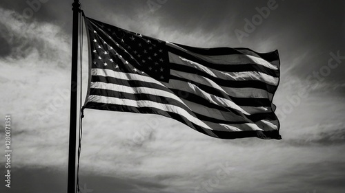 USA national flag The black American flag. The USA flag. America identity.
