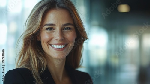 Wallpaper Mural Smiling professional woman with blonde hair in an office setting. Torontodigital.ca